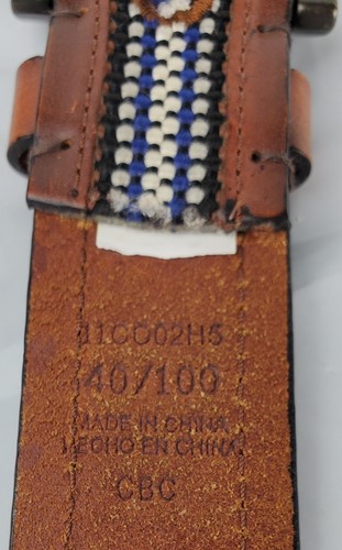 Columbia Mens Inlay Brown Leather Fabric Belt - Size 40 - GUC - Picture 9 of 12