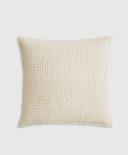 NWT QUINCE EUROPEAN LINEN  COTTON STITCH EURO PILLOW SHAM 26 X 26 IVORY MSRP $35