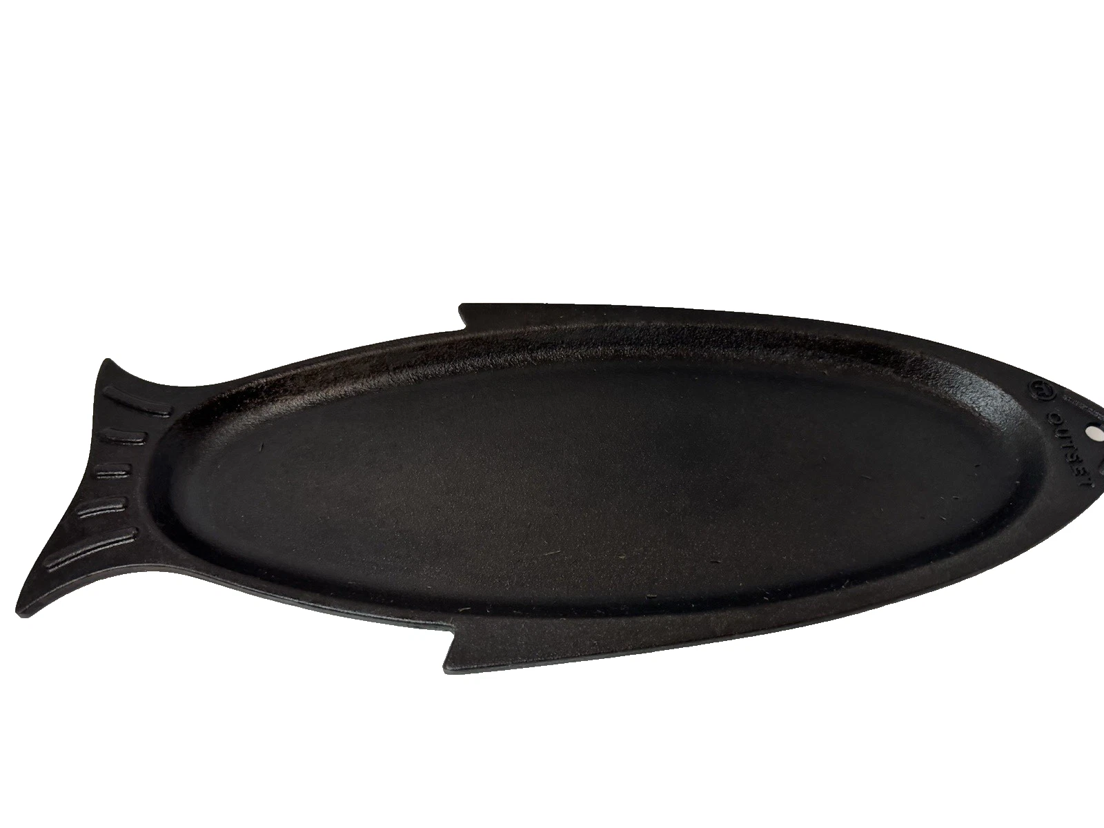 OUTSET Pre-Seasoned Cast Iron Fish Grill & Serving Pan Grillware