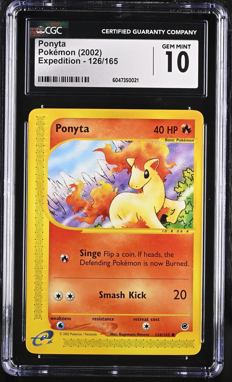 CGC 10 GEM MINT Ponyta 2002 Expedition 126/165 Pokemon Card psa