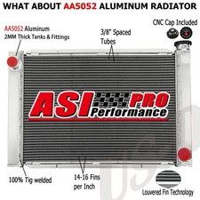 4-Row Aluminum Radiator For Chevy GM SBC BBC 23.27'' W x 16.85'' H