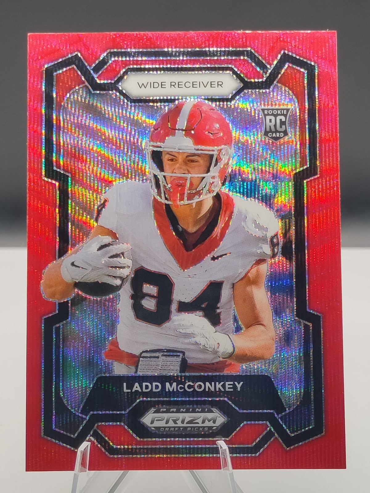 2024 Panini Prizm Draft Picks Ladd McConkey 180 Red Wave Prizm Rookie