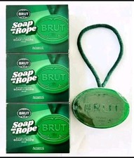 3 x 150g RARE MEN'S CLASSIC AUTHENTIC BRUT ORIGINAL SOAP ON A ROPE