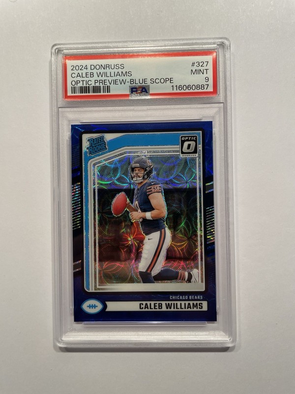 2024 Donruss - Rookie - Caleb Williams #327 - Optic Preview Blue Scope - PSA 9