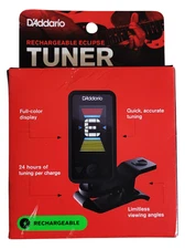 D'Addario Rechargeable Eclipse Clip-On Tuner Black