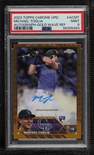 2023 Chrome Update Gold Wave Refractor 43/50 Michael Toglia PSA 9 MINT Auto 0e2x