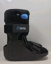 United Ortho Short Air Cam Stabilizer Ankle Fracture Boot, Size Medium Black 