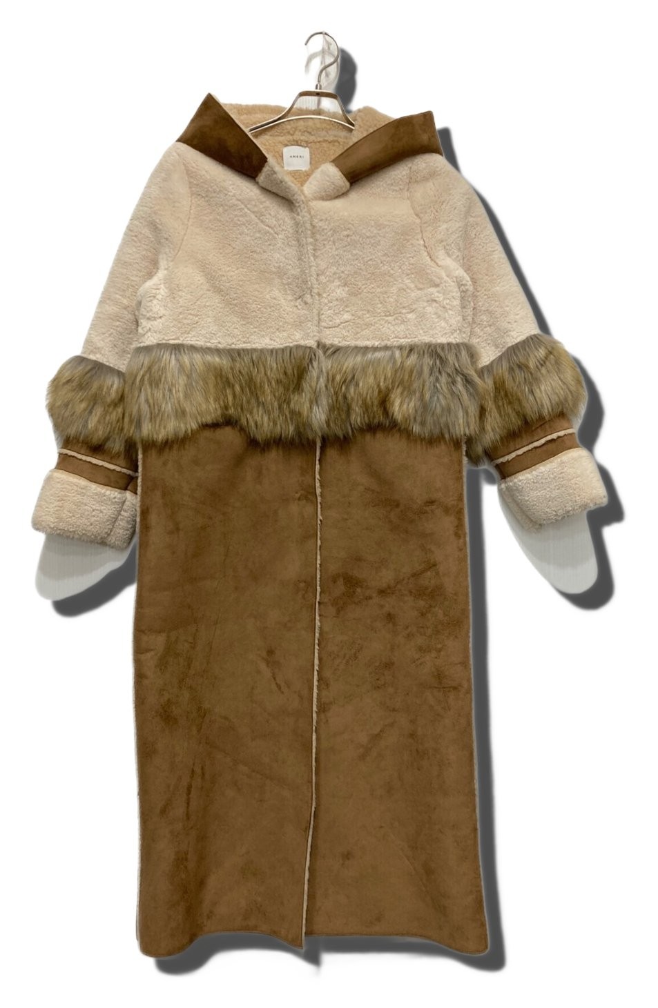 Ameri FUR DOCKING MOUTON COAT Ivory 5772 - image 1