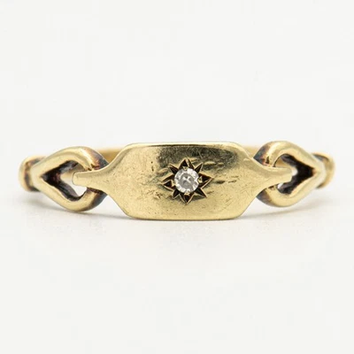 Gr. 53 - Antiker Wilh. Müller 'xx' Ring Solitaire Diamant 0,02 ct. Gold 585/14K - Bild 1 von 4