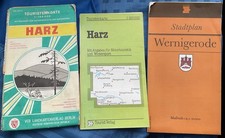 2x DDR-Touristenkarte Map Harz 70er/80er Jahre Plus Stadtplan Wernigerode