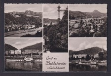 Postcard Bad Schandau Saxony Saxon Switzerland views publisher Albert