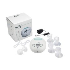 Motif Double Electric Breast Pump Digital Timer Kit Bottles Power Adapter White