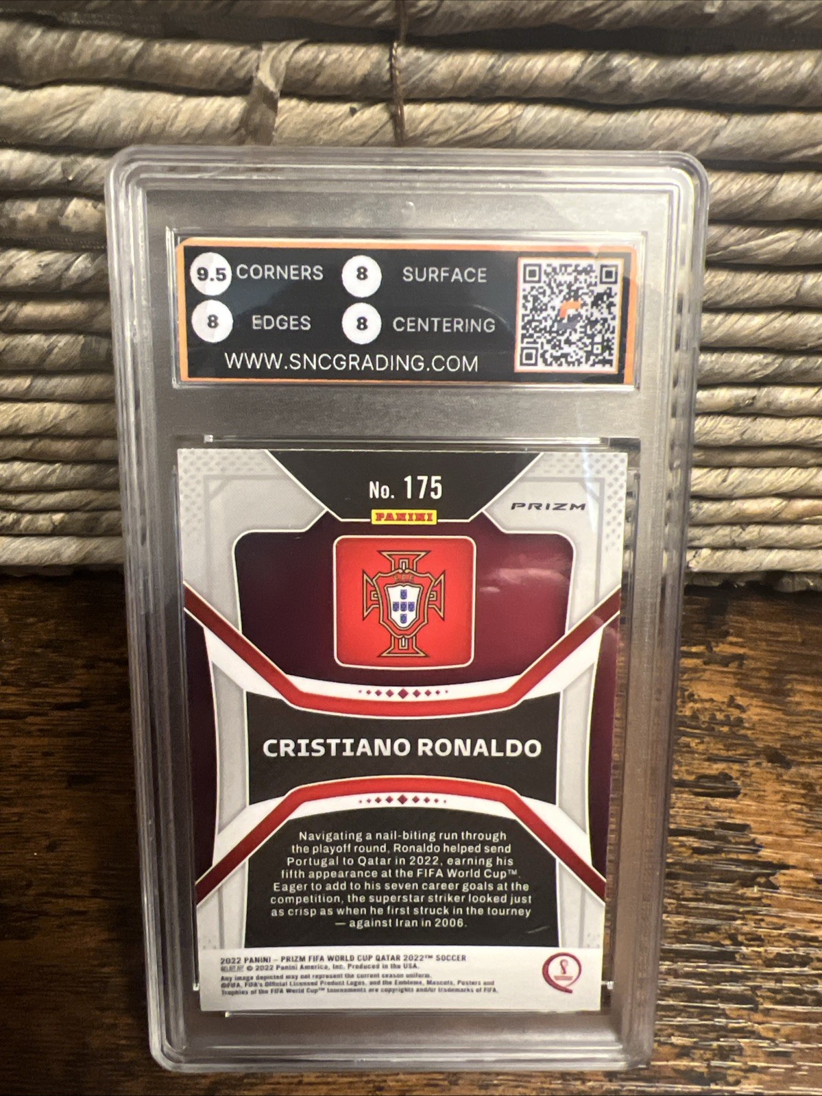 Christiano Ronaldo 2022 Panini Prizm World Cup Qatar 175 HYPER PRIZM  SNC 8  view 6