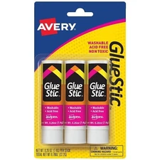 Glue Stic(TM) Permanent Adhesive 0.26 oz White 3/PK Carded - 1EA