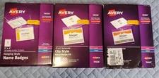 250 count Avery Hanging and Clip Name Badges (3" x 4") and (2.25" x 3.5")