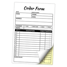 Sales Order Books,2 Part Carbonless Sales Invoice Book for Small 50 Sets