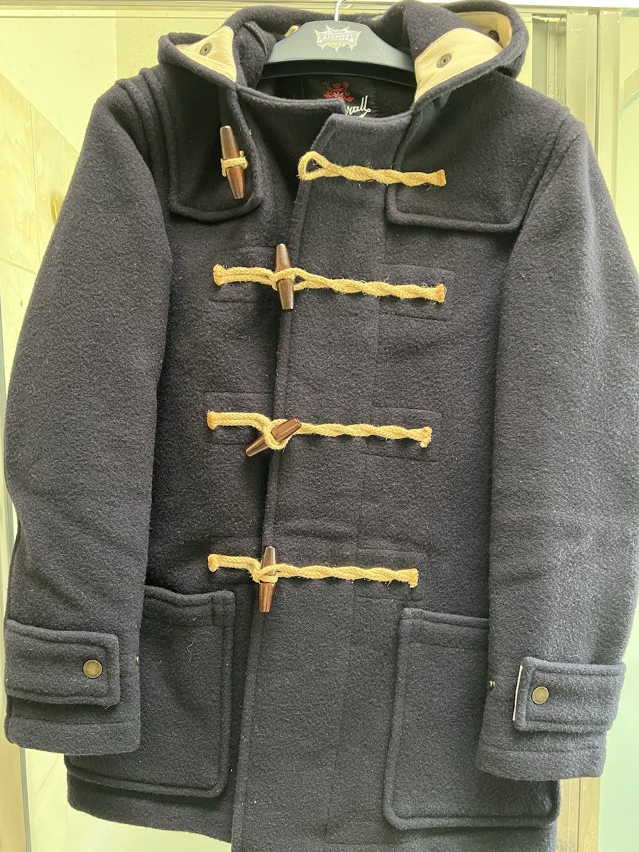 British England Made GLOVERALL Monty Duffle Coat Navy M-S, W-Med