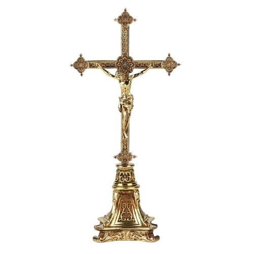 Crocifisso cattolico in piedi in metallo BC, croce di Gesù Cristo per altare, cattolico
