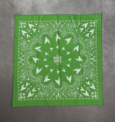 The Naked Turtle White Rum Green Bandana New Rare Collectible Handkerchief