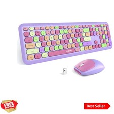 Wireless Keyboard and Mouse Combo, 2.4G Silent Cordless Slim Full Size Keyboa...