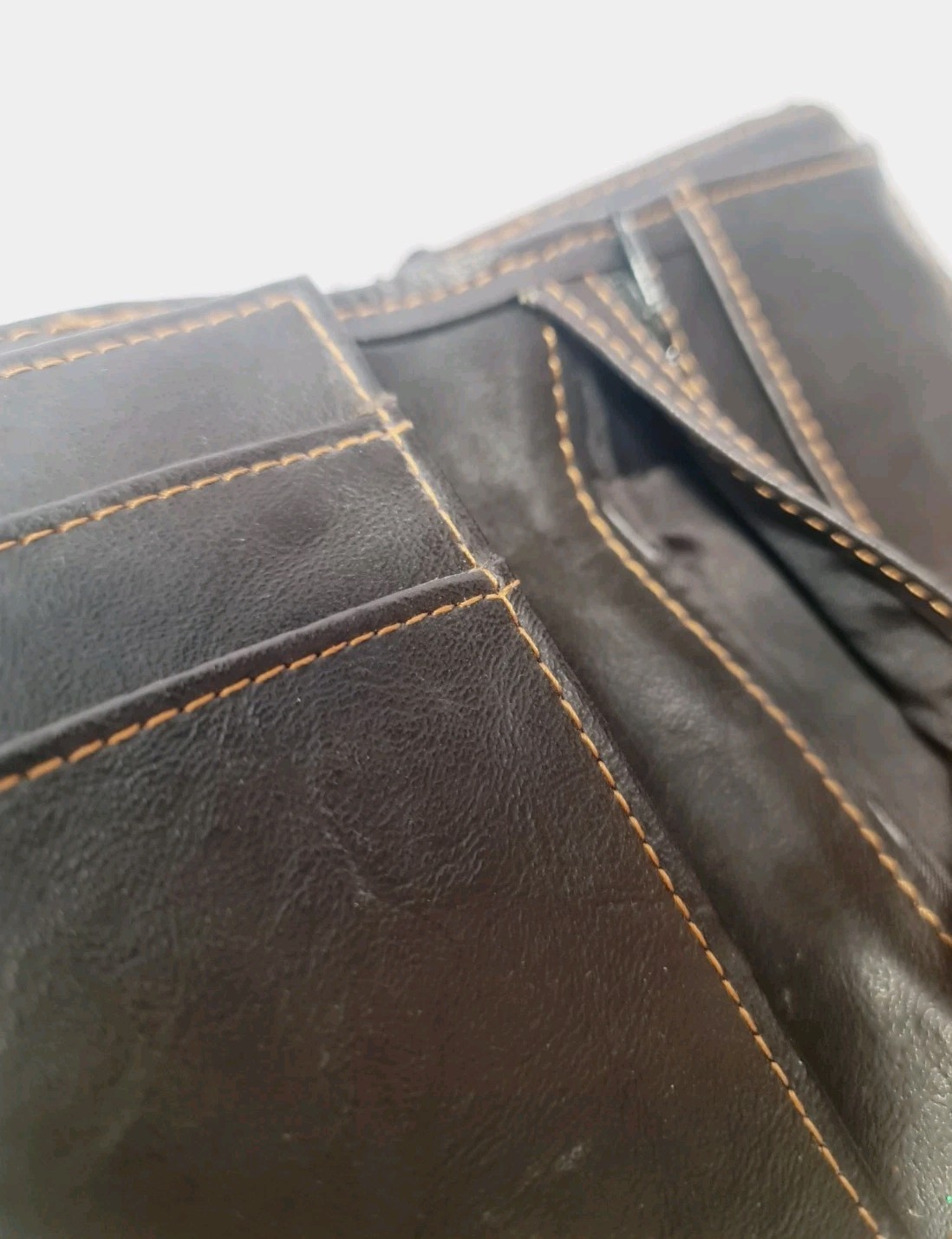 Lorenz Small Dark Brown Patchwork Soft Leather Du… - image 9