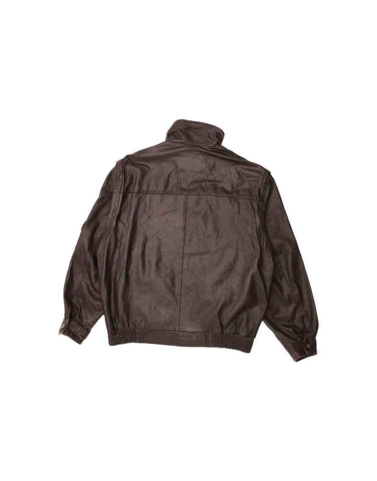 Chaqueta de cuero para hombre VIA CORTESA IT 48 mediana de cuero negro DX29 Foto 2 de 4