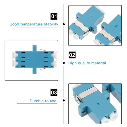 12pcs Fiber Optic LC to LC Couplers Plastic Double-port Duplex Flange Adapters - Afbeelding 5 van 12