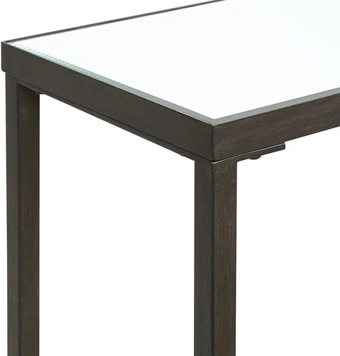 Hayley 60" Mirrored Glass & Black Console Table by - Picture 6 of 9