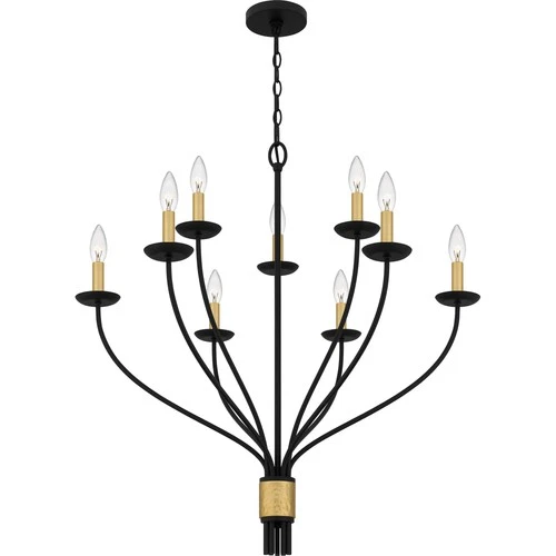Quoizel MAG5032 Margaret 9 Light 32"W Taper Candle Style - Black - Picture 2 of 7