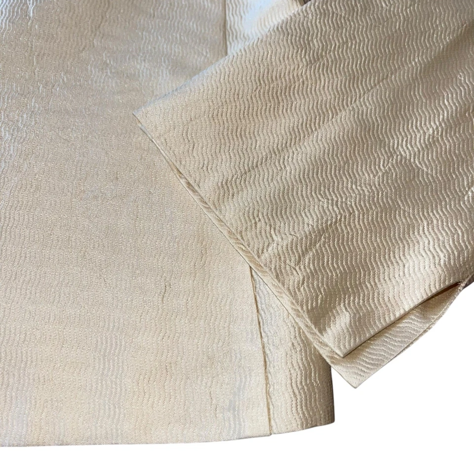 Blazer Eileen Fisher MP Seda Amarillo Chaqueta Ligera Silenciosa Lujo Minimalista Foto 2 de 4