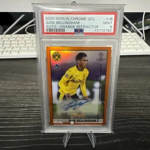 2020-21 Topps Merlin - Jude Bellingham RC /25 Orange Refractor Auto PSA 9🔥💎! 