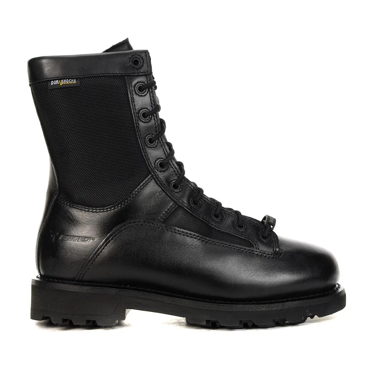 's Durashocks 8" Black Leather Wp Lace Tactical Boots E03135