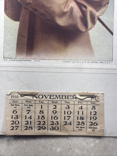 1910 Yellow Springs, Ohio S.S. Johnson Coal, Wood Co. Calendar Advertising - Picture 7 of 9