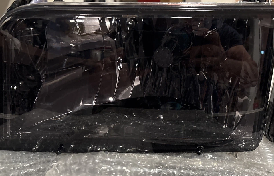 Faros delanteros Ford F-150 250 350 1992-1996 y Bronco, par de lentes ahumadas. Foto 2 de 4