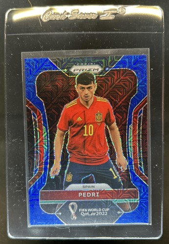 2022-23 Panini Prizm World Cup Pedri Blue Mojo #/75 Spain