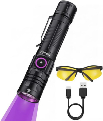 Alonefire SV143 395Nm UV Taschenlampe Stark Typ C USB Aufladbar Schwarzlicht Hau