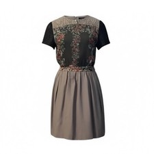 Anthropologie Ailanto Patchwork Women's Floral, Gray Dress, Size 6