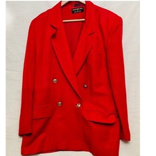 Collectible Gold Giorgio Sant Angelo Blazer Women 12 Red Excellent Linen Blend