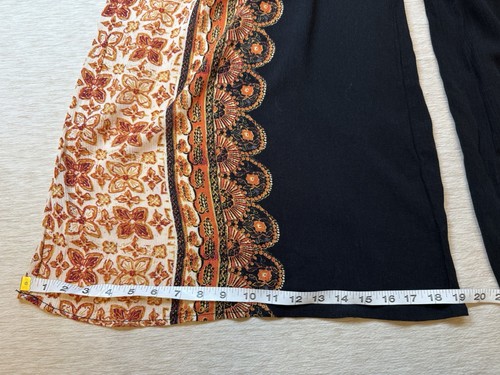 Free People Boho Border Print Smocked Waist Wide Leg Pants Size S (loose fit) - Picture 5 of 17