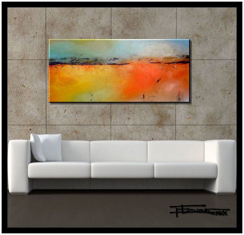 ABSTRACT PAINTING CANVAS WALL ART Large Listed by Artist Framed US  ELOISExxx
