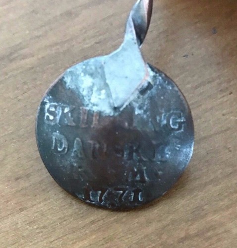 ANTIKER TEEDOSE LÖFFEL AUS EINER SKILLING DANSKE KM 1771 MÜNZE - Bild 8 von 8