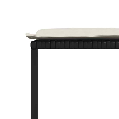 Gartenhocker mit Kissen 4 Stk. Schwarz Poly Rattan Outdoor Hocker vidaXL - Bild 8 von 9