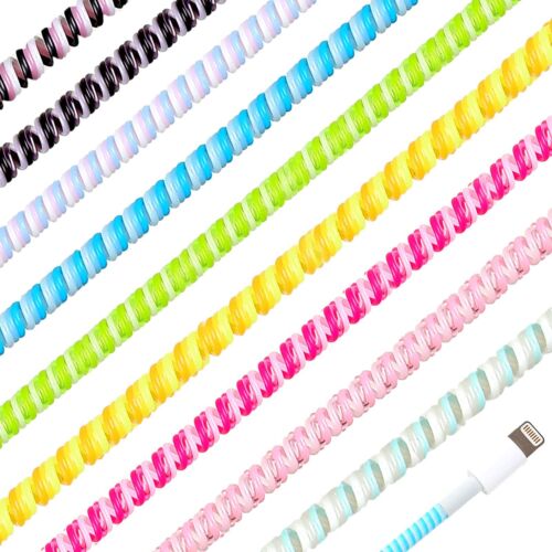 10 Pcs Spiral Cable Protector Charger Headphone Cord Protector for Phone USB