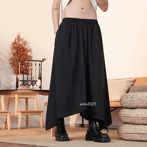 Men Spring Hanfu Pants Chinese Style Retro Loose Wide-leg Pant Large Size Bottom - Picture 3 of 25