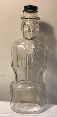 Vintage Abraham Lincoln Bank Bottle Glass Lincoln Foods Inc Lawrence Mass 10 