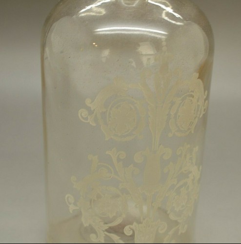 Vintage Etched Decorated Glass Jar w/ Cork Stopper Bentson-West Designs Portugal - Picture 4 of 7