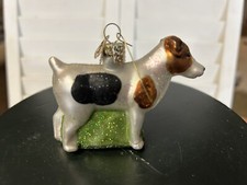 Old World Christmas OWC Jack Russell Terrier sparkly dog Christmas Tree ornament