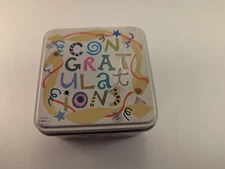 Fossil Collectible Empty Watch Tin Box Congratulations with insert and paperwork