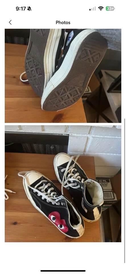 Talla 7 - Converse Chuck Taylor All-Star High CDG Comme Des Garcons PLAY Negro Foto 3 de 4