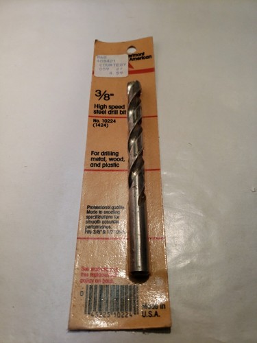 NEW - VERMONT AMERICAN 3/8" HIGH SPEED STEEL DRILL BIT #10224 NOS MADE IN USA - 第 1/6 張圖片